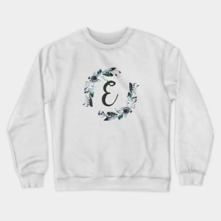 Floral Monogram E Dark Bohemian Flora Crewneck Sweatshirt